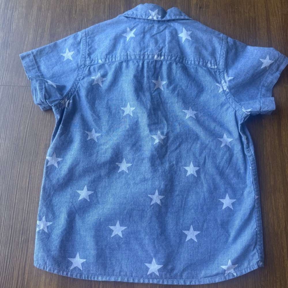 Quiksilver Shirt Set Boys 4T Patriotic Red White Blue Flag 4th Collar Button Tee - Picture 5 of 15